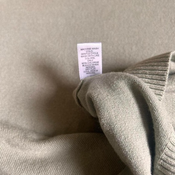 Sage Green Turtleneck Sweater with ribbed cuffs and hem - Picture 7 of 7